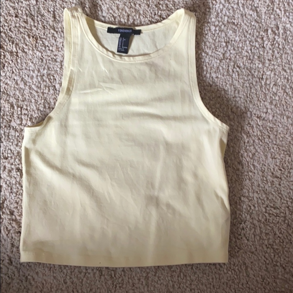yellow tank top
